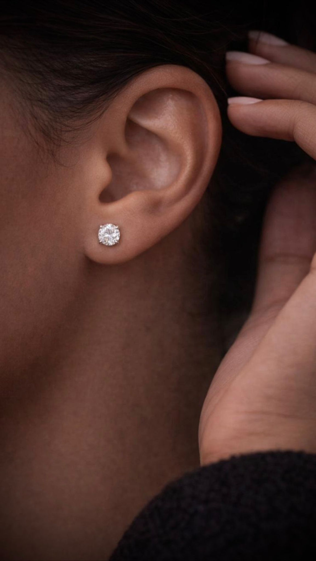 2 Carat Total Round Lab Diamond Stud Earrings in 14K