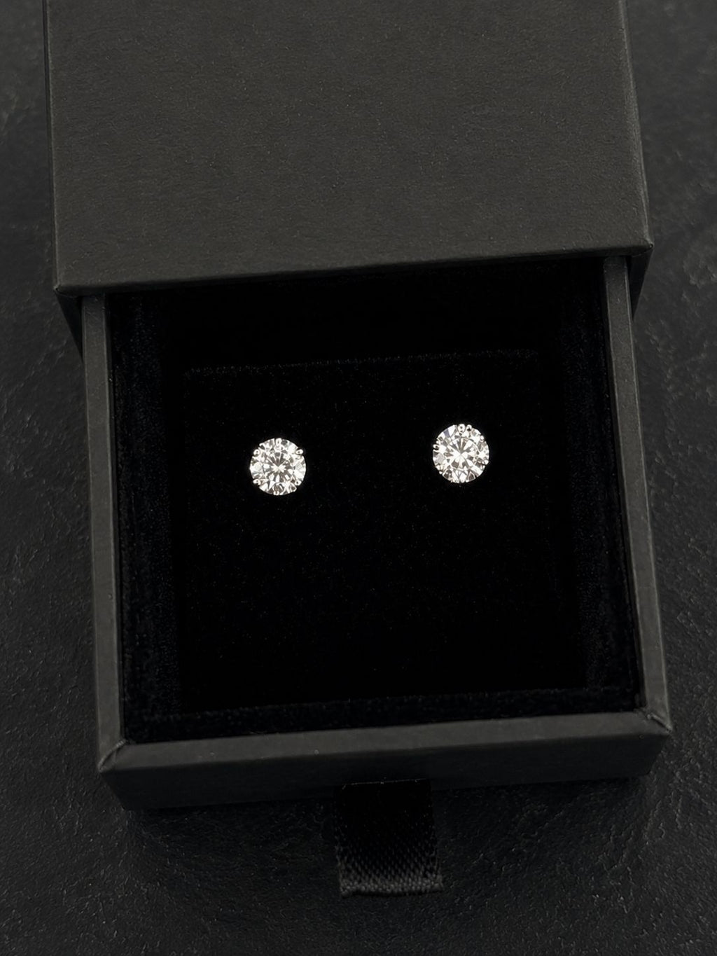 2 Carat Total Round Lab Diamond Stud Earrings in 14K